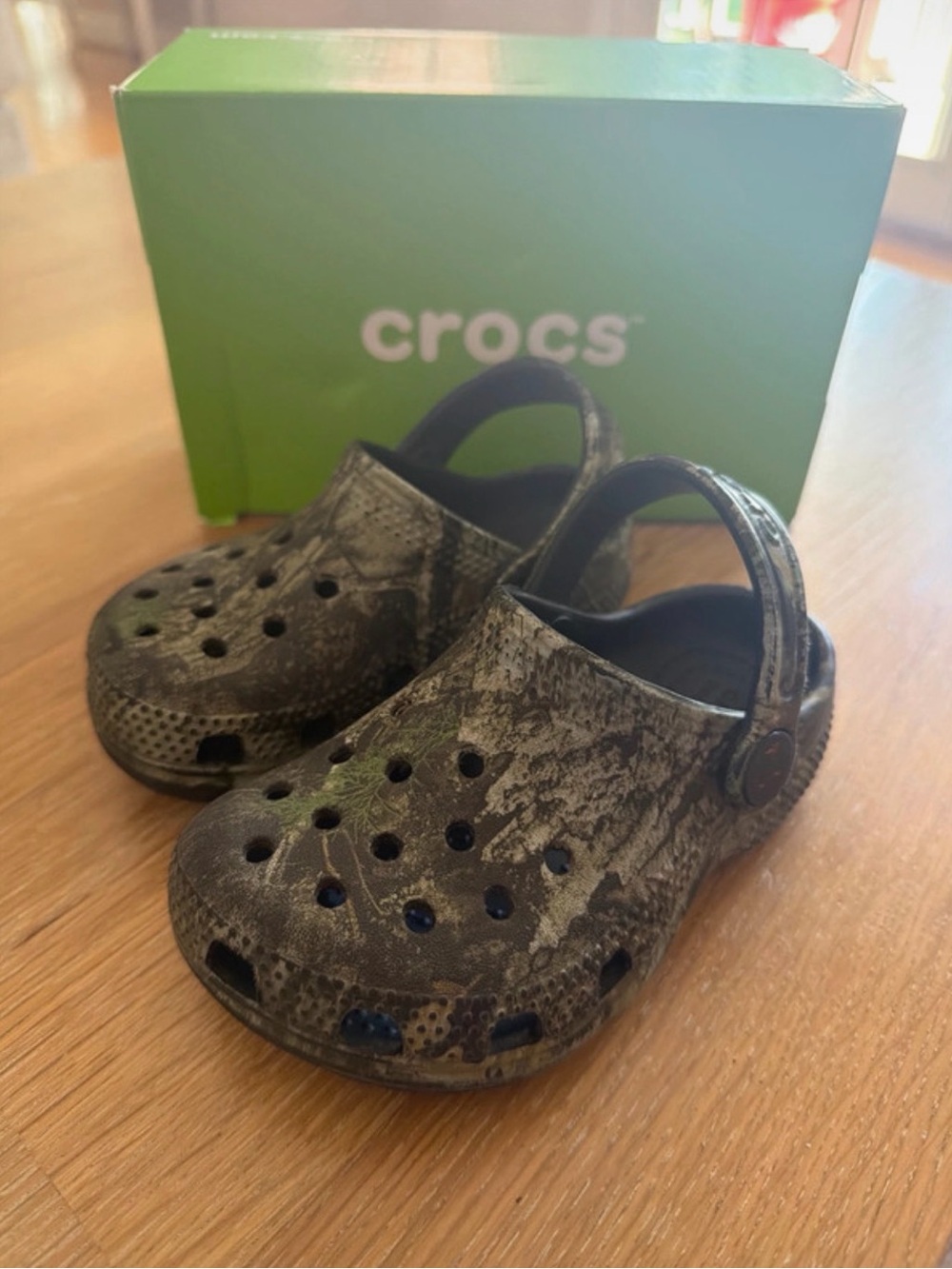 CROCS Kids' Clog in Black Camo Print